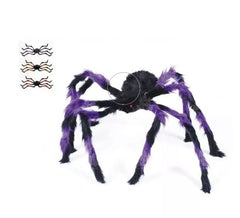 Aranha peluda roxa e preta de 125cm