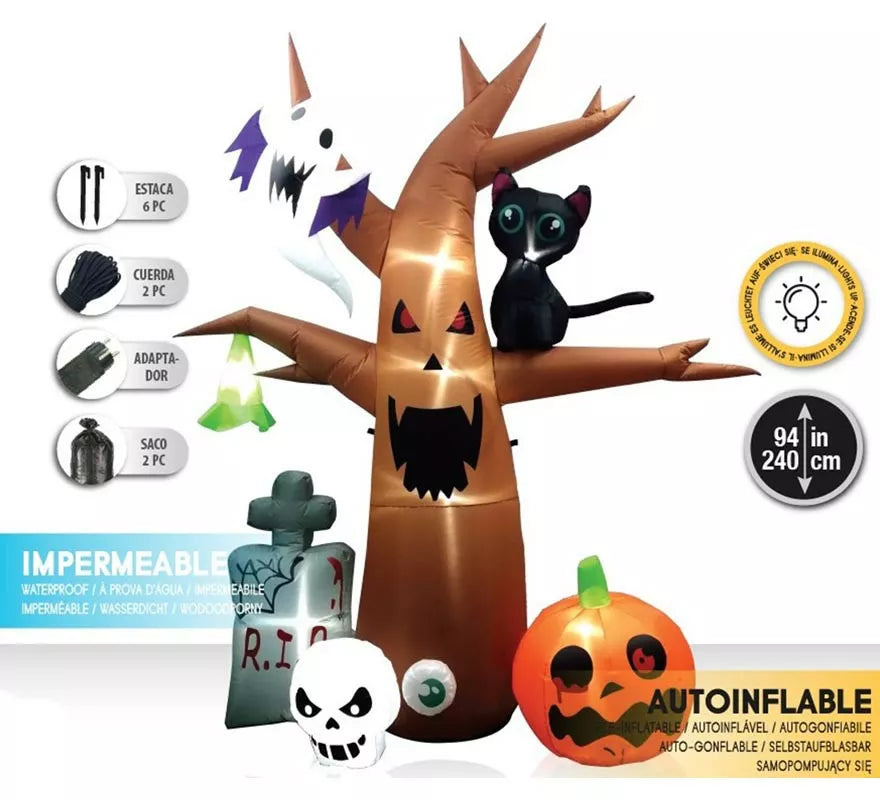Translation missing: pt-PT.Árbol Auto Hinchable de Halloween con LEDs de 240 cm