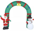 Arco Hinchable de Navidad Papá Noel y Muñeco de nieve de 240 cm