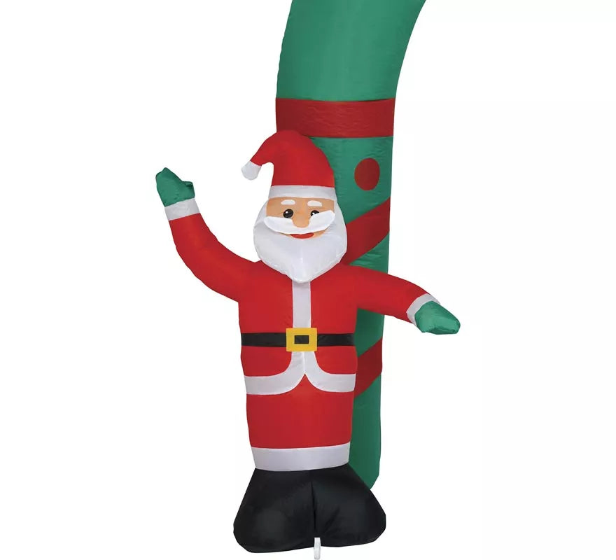 Arco Hinchable de Navidad Papá Noel y Muñeco de nieve de 240 cm