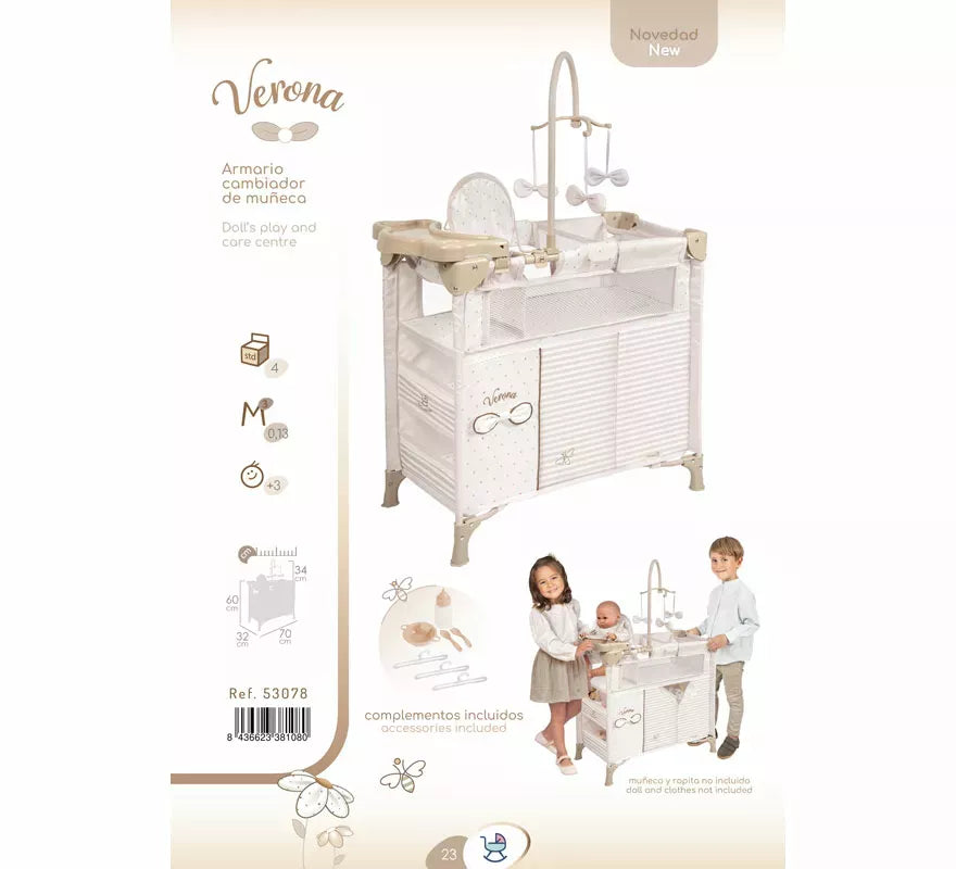 Translation missing: pt-PT.Armario Cambiador Plegable con Accesorios para Muñecas de hasta 42 cm