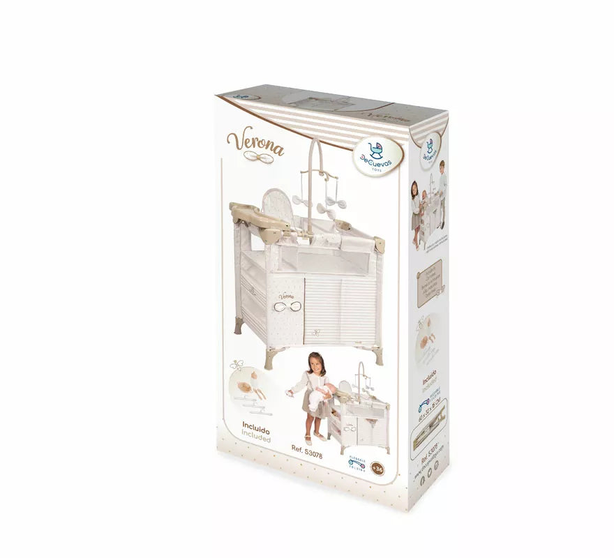 Armario Cambiador Plegable con Accesorios para Muñecas de hasta 42 cm