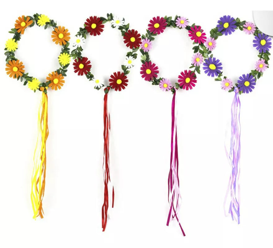 Translation missing: pt-PT.Aro de Flores con cinta en colores surtidos