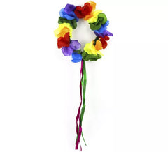 Aro de flores do Havaí com fita