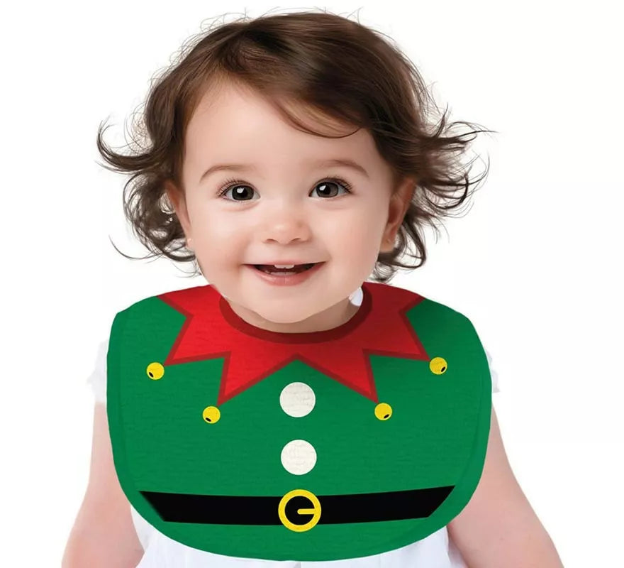 Translation missing: pt-PT.Babero Navideño Elfo verde infantil