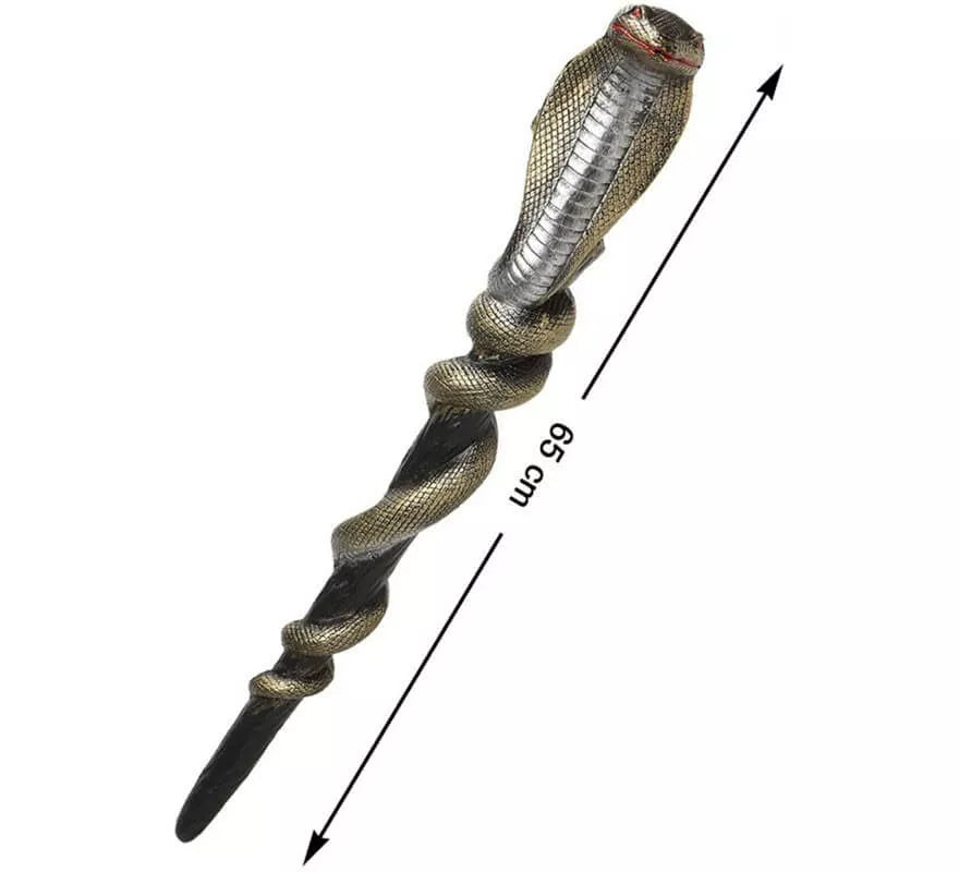 Báculo Egipcio de Serpiente Dorada de 65 cm
