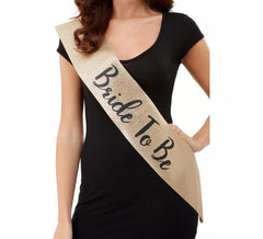 Faixa Bride To Be Gold & Black Deluxe Glitter