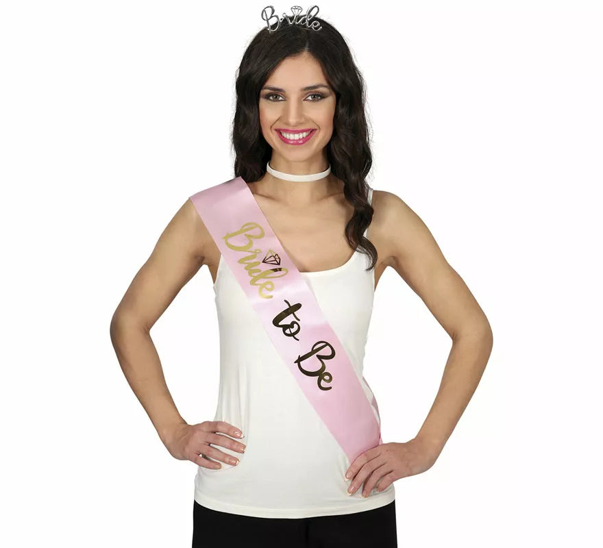Translation missing: pt-PT.Banda Bride To Be rosa adulta