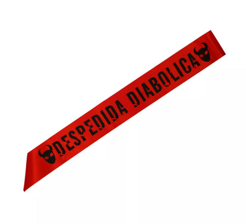 Banda Despedida Diabólica roja de 80 cm
