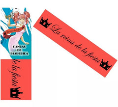 Faixa La Reina de La Fiesta Rosa 80 cm