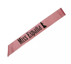 Faixa Miss Espanha 80 cm em cores sortidas