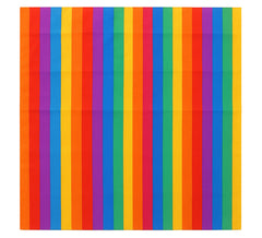 Bandana ou Lenço Arco-íris com listras finas de 54x54 cm