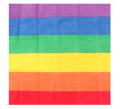 Bandana ou Lenço Arco-Íris com listras grossas de 54x54 cm