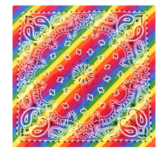 Bandana ou lenço Rainbow Paisley 54x54 cm