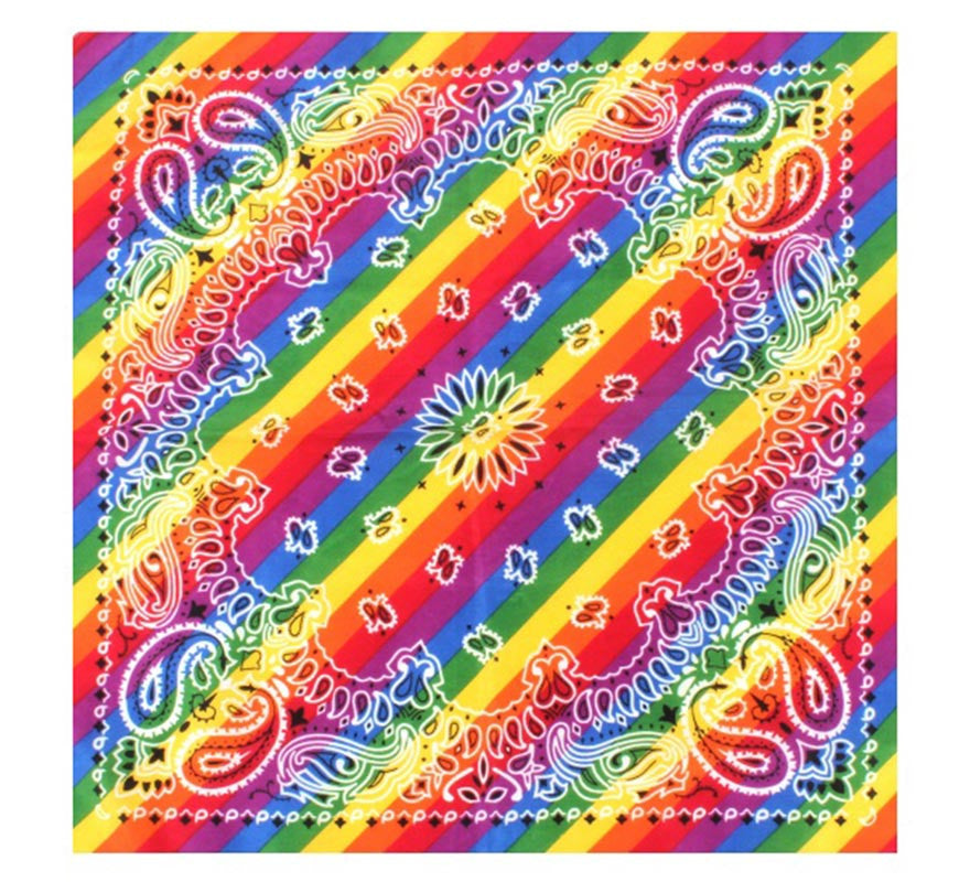 Translation missing: pt-PT.Bandana o Pañuelo Paisley Arcoíris de 54x54 cm