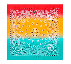 Bandana ou lenço Paisley gradiente vermelho 54x54 cm