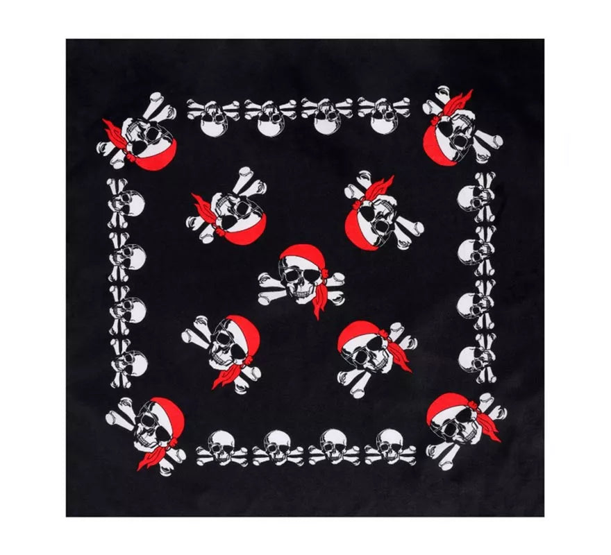 Translation missing: pt-PT.Bandana Pirata calaveras de 54x54 cm