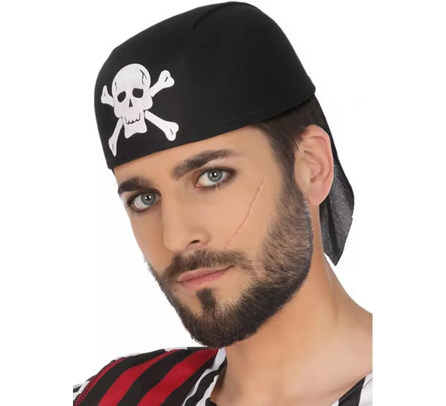 Translation missing: pt-PT.Bandana Pirata Negra con Calavera