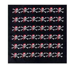 Bandana Pirata Preta com Caveiras 54x54 cm
