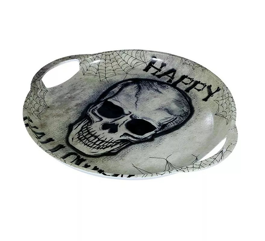 Translation missing: pt-PT."Bandeja Calavera ""Happy Halloween"" con asas de 30 cm"