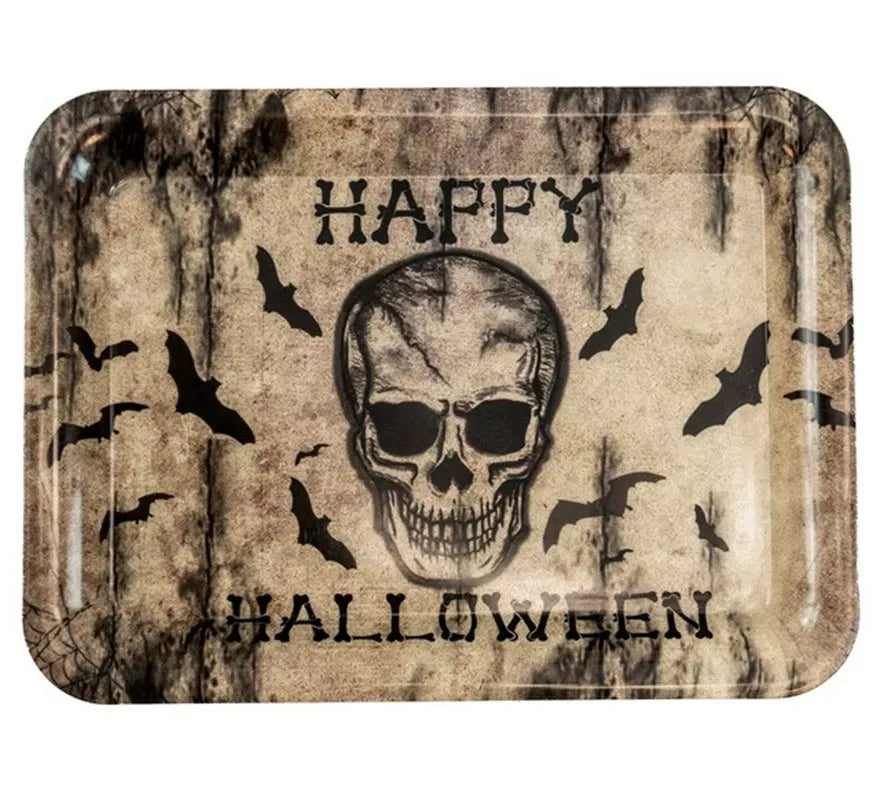Translation missing: pt-PT.Bandeja con Calavera Feliz Happy Halloween de 33x24 cm