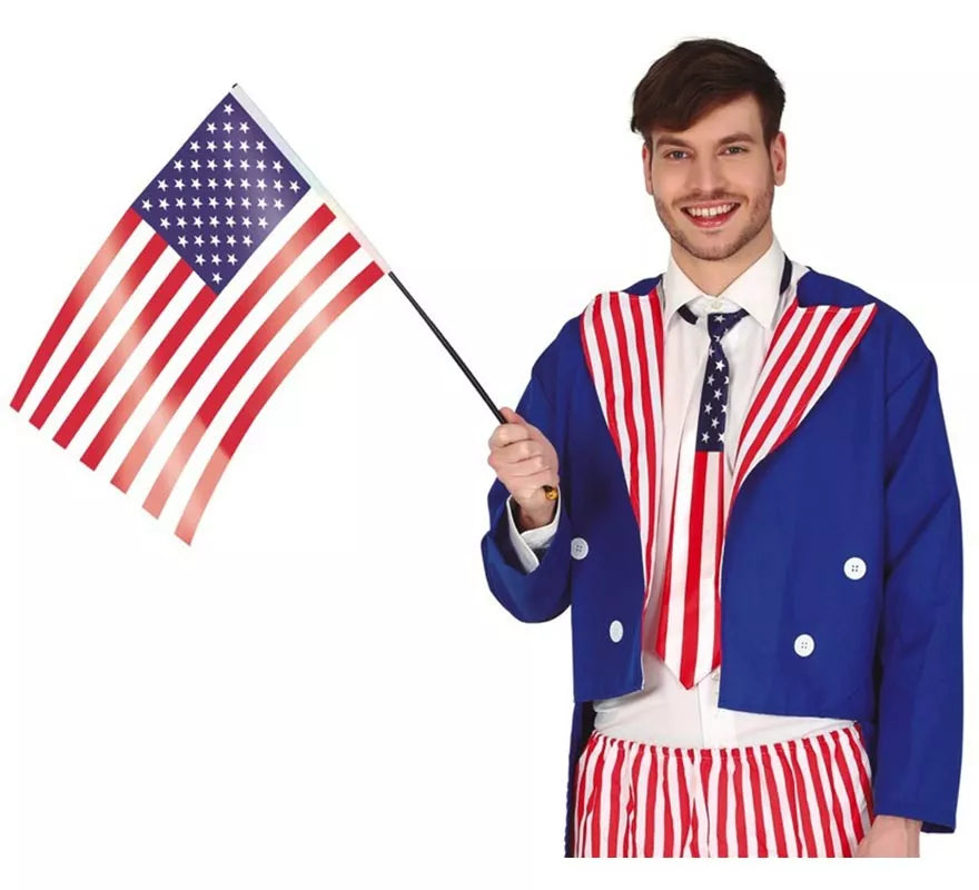 Translation missing: pt-PT.Bandera de USA con Palo de 35X45 cm
