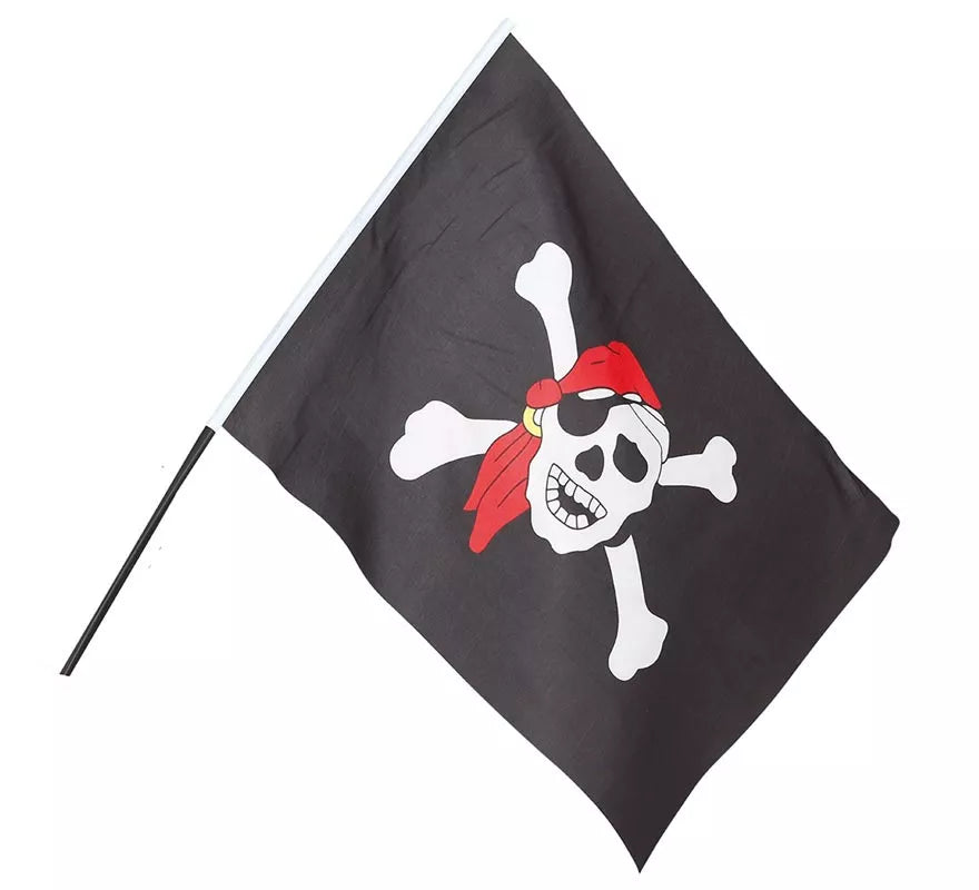 Translation missing: pt-PT.Bandera Pirata con Palo de 42X30 cm