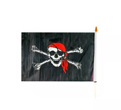 Bandeira pirata preta com caveira de 60 cm