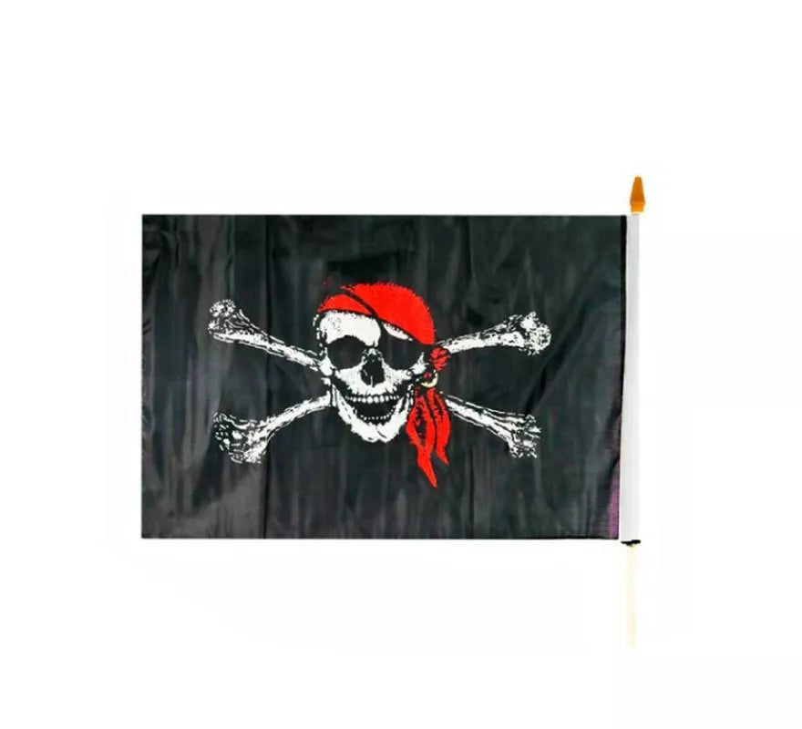 Translation missing: pt-PT.Bandera Pirata negra con calavera de 60 cm
