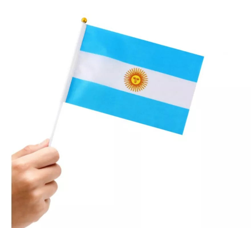Translation missing: pt-PT.Banderín de Argentina con Mango de 14x21 cm