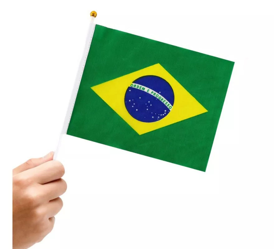 Translation missing: pt-PT.Banderín de Brasil con Mango de 20x30 cm