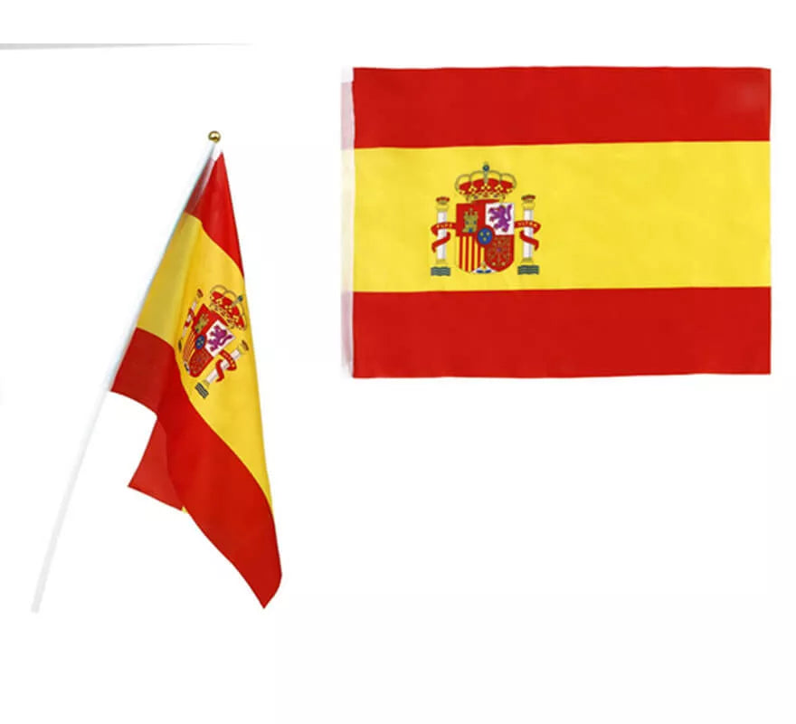 Translation missing: pt-PT.Banderín de España de 45x30 cm. con palo de plástico