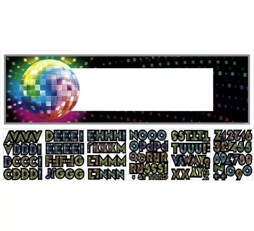 Translation missing: pt-PT.Banderín Gigante de Disco con 120 letras y números adhesivos