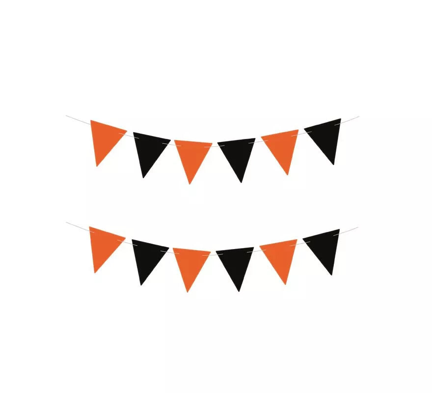 Translation missing: pt-PT.Banderines Halloween negro y naranja de 3 m