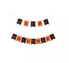 Banner de feliz Halloween preto e laranja de 3m