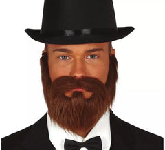 Barba e bigode castanhos com elástico