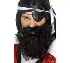 Barba e bigode de pirata preto