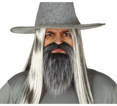 Bigode e barba grisalha