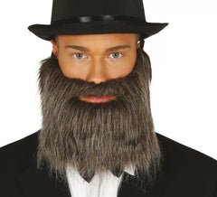 Barba e bigode grisalhos com elástico