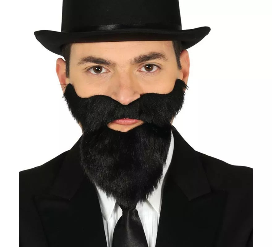 Translation missing: pt-PT.Barba y Bigote Negro con Adhesivo