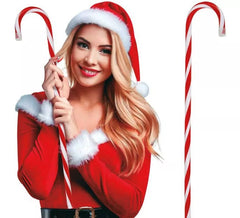 Bengala de plástico de 70 cm imitação de bengala de Natal