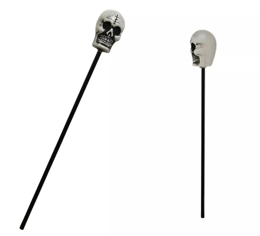 Translation missing: pt-PT.Bastón negro de 1,16 mtrs con calavera de 18 cm
