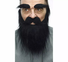 Bigode com barba negra e sobrancelhas