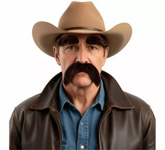 Bigode e sobrancelhas castanhas