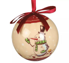 Bolha de 6 bolas decorativas de boneco de neve 75 mm