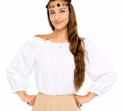 Blusa medieval branca para mulheres