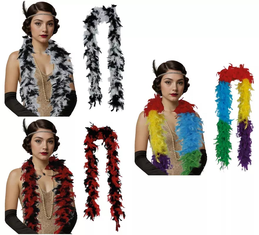 Boa de 80 g de plumas en varios colores