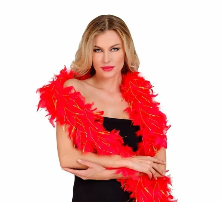 Translation missing: pt-PT.Boa de Plumas con espuma dorada de 1,80 m y 50 g en varios colores