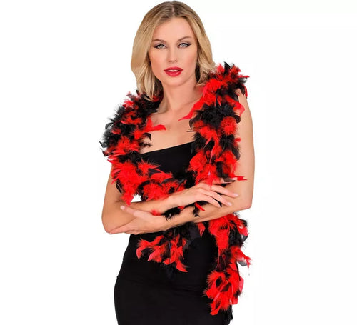 Boa de Plumas rojas y negras de 1,80 mts