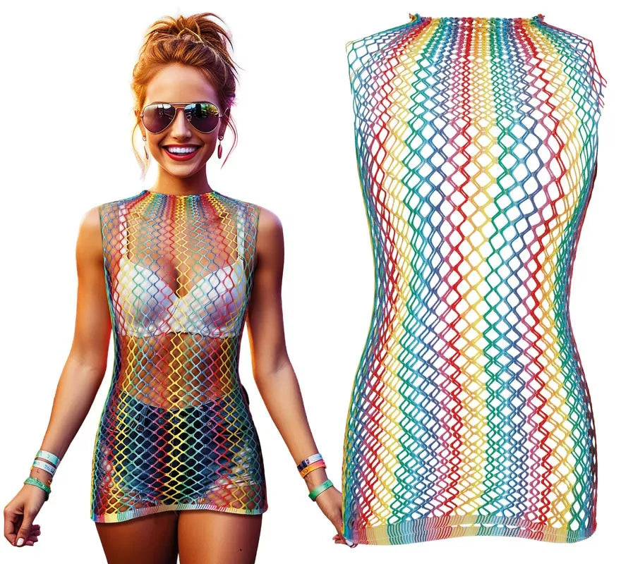Translation missing: pt-PT.Body de Rejilla multicolor para mujer